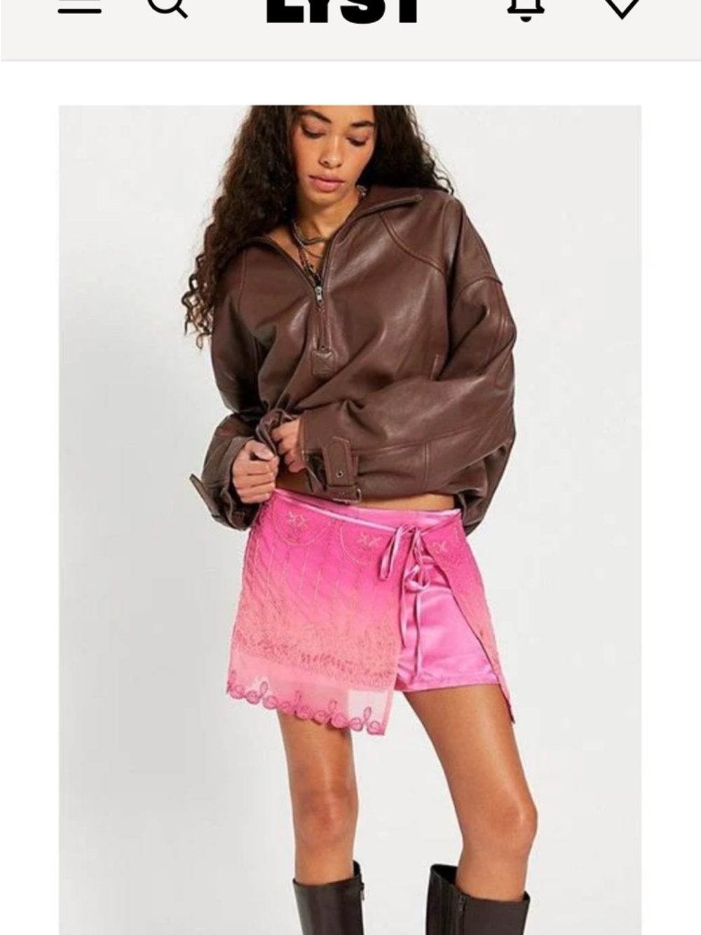 NWT! Free People Pink Embroidered Sequin Tie-Waist Mini Skort - Picture 2 of 12
